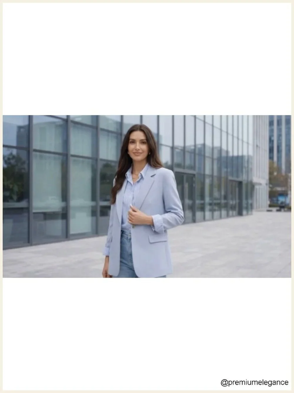 Oversized Blazer with Belt Lightweight Polyester Business Casual Notch Lapel